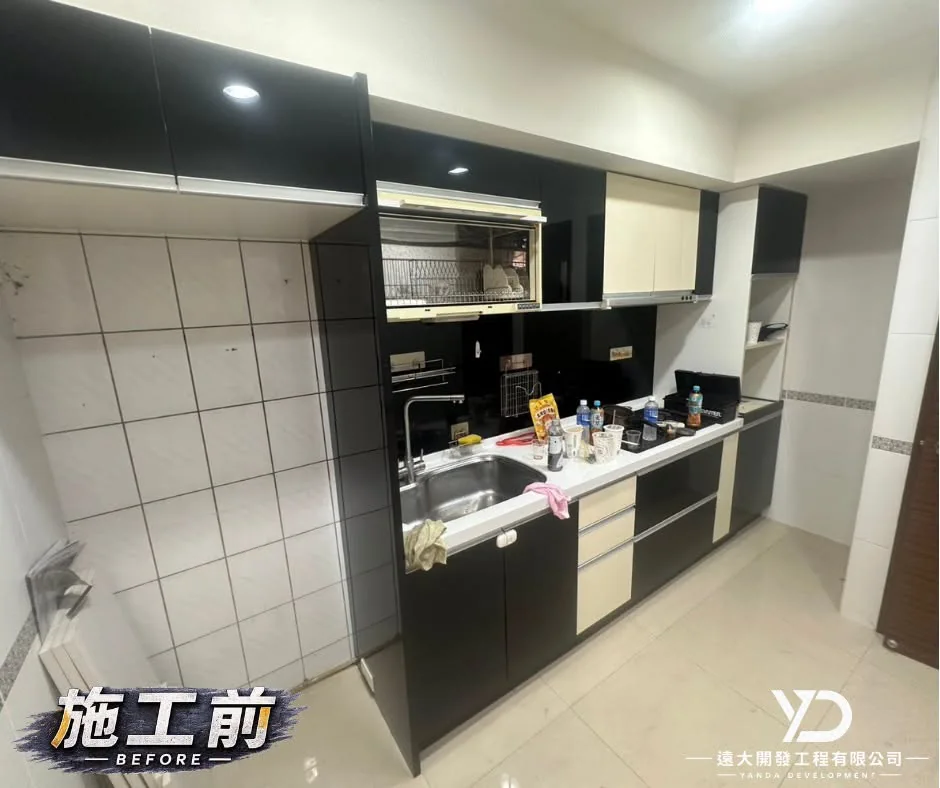 新北市汐止區室內拆除泥作施工前_廚房流理臺與壁面現況