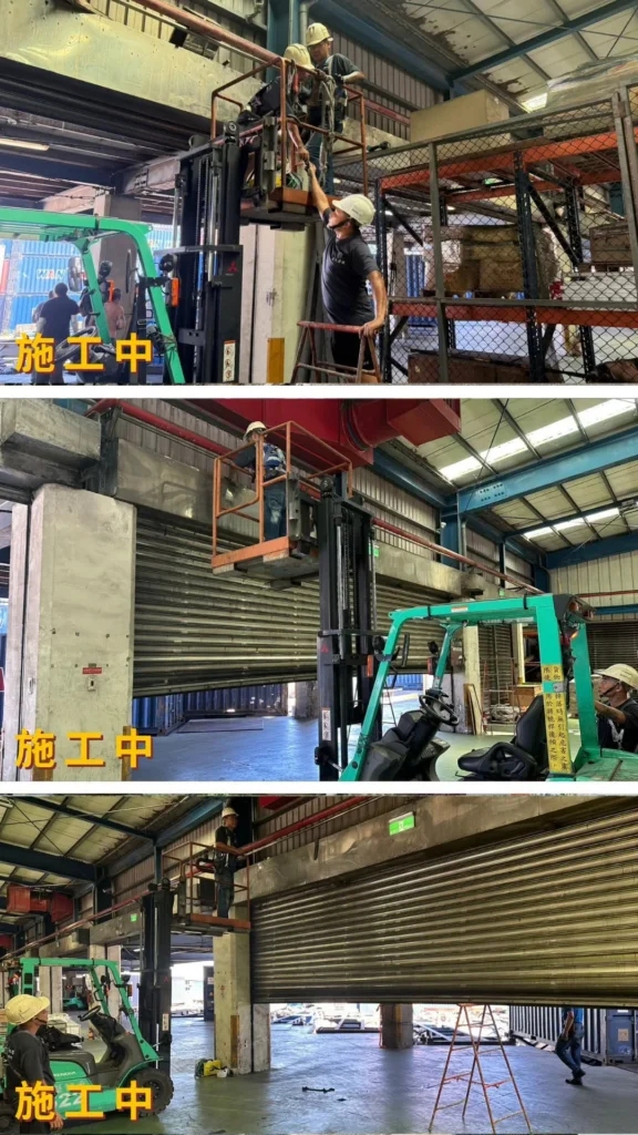鐵捲門維修施工中_上方機構檢查調整_1