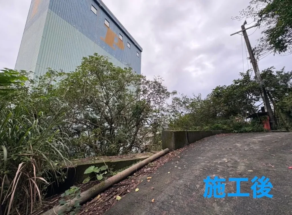 銘傳國中鋸樹完工後道路旁枝幹清除與場地整理