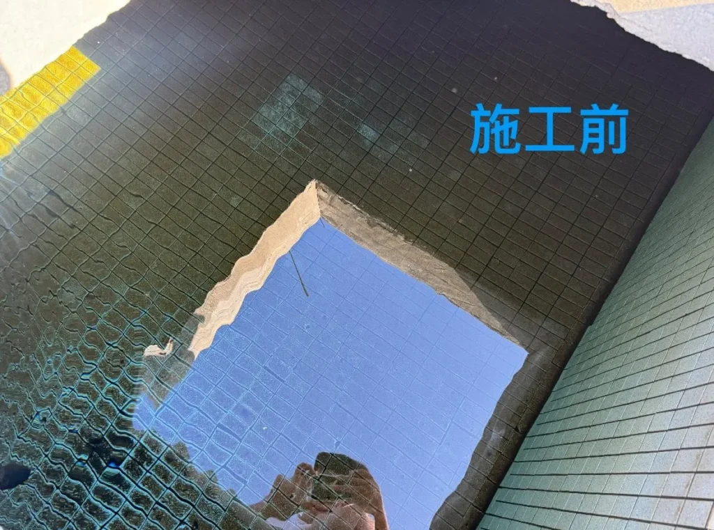 基隆深美長照中心水塔清洗前槽內蓄水混濁並有沉積