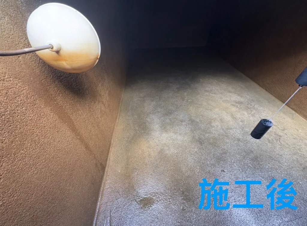 南興路住宅水塔完工後槽底與浮球周邊清潔完成
