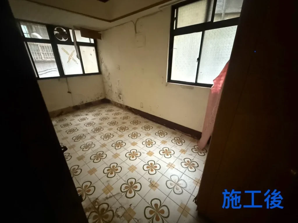 仁二路住家廢棄物清運完成後房間家具已清空