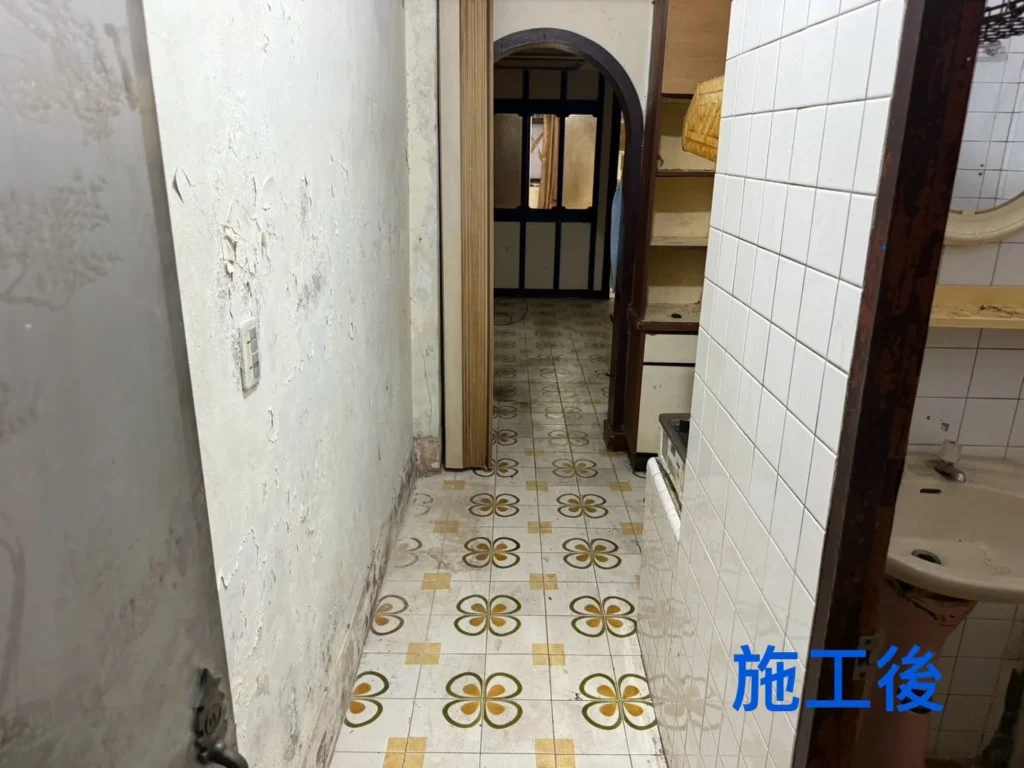 基隆廟口家庭清運完成後室內走道恢復暢通