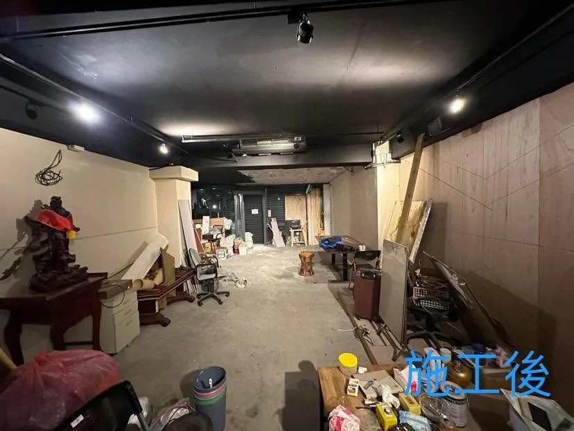 台北中山區店面施工後,用餐區上方暗架天花已完成封板