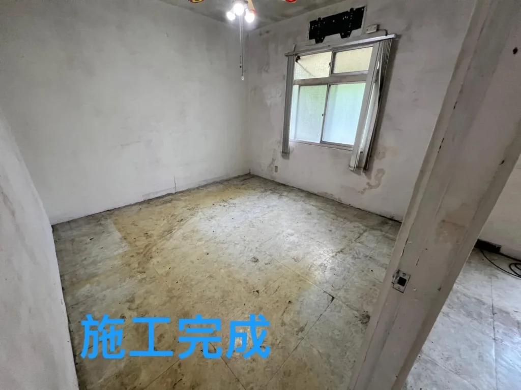 基隆麥金路居家拆除完工後清空臥室地面