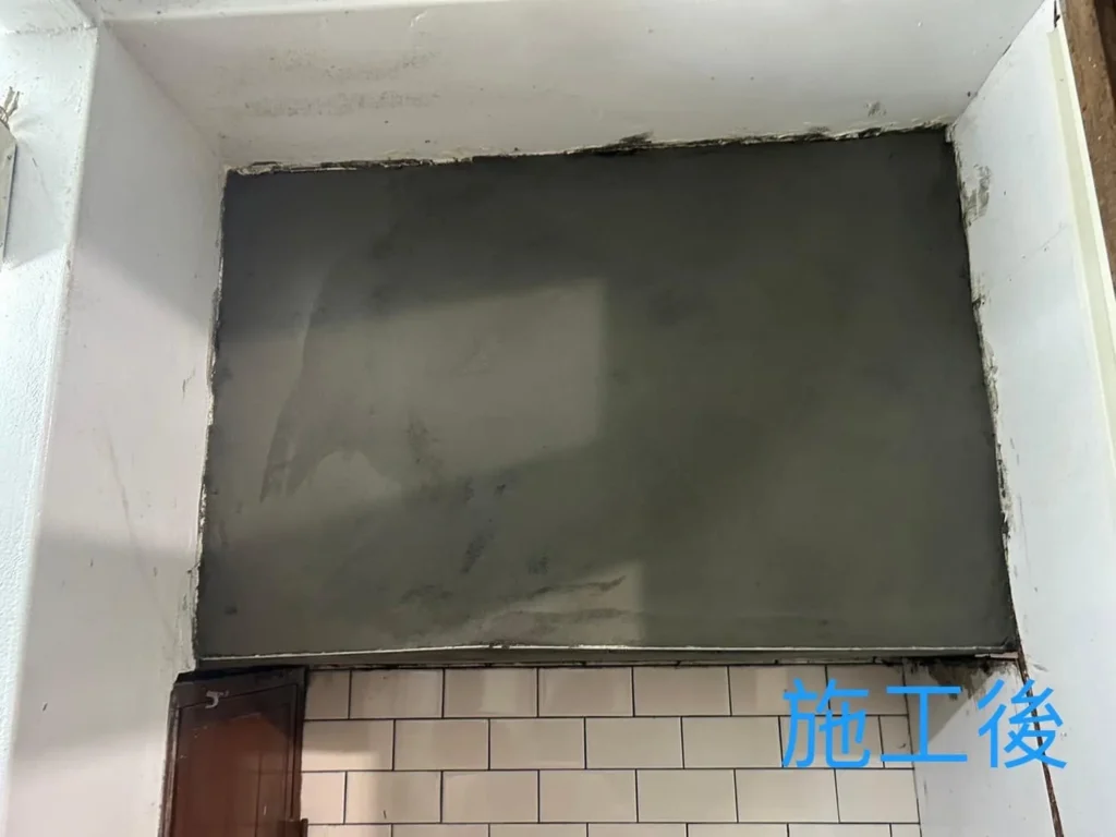 基隆仁愛區震後泥作完成後樑柱端面